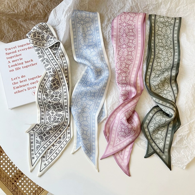 Ribbon Wired Satin - Set Series Silk Satin Scarf Women