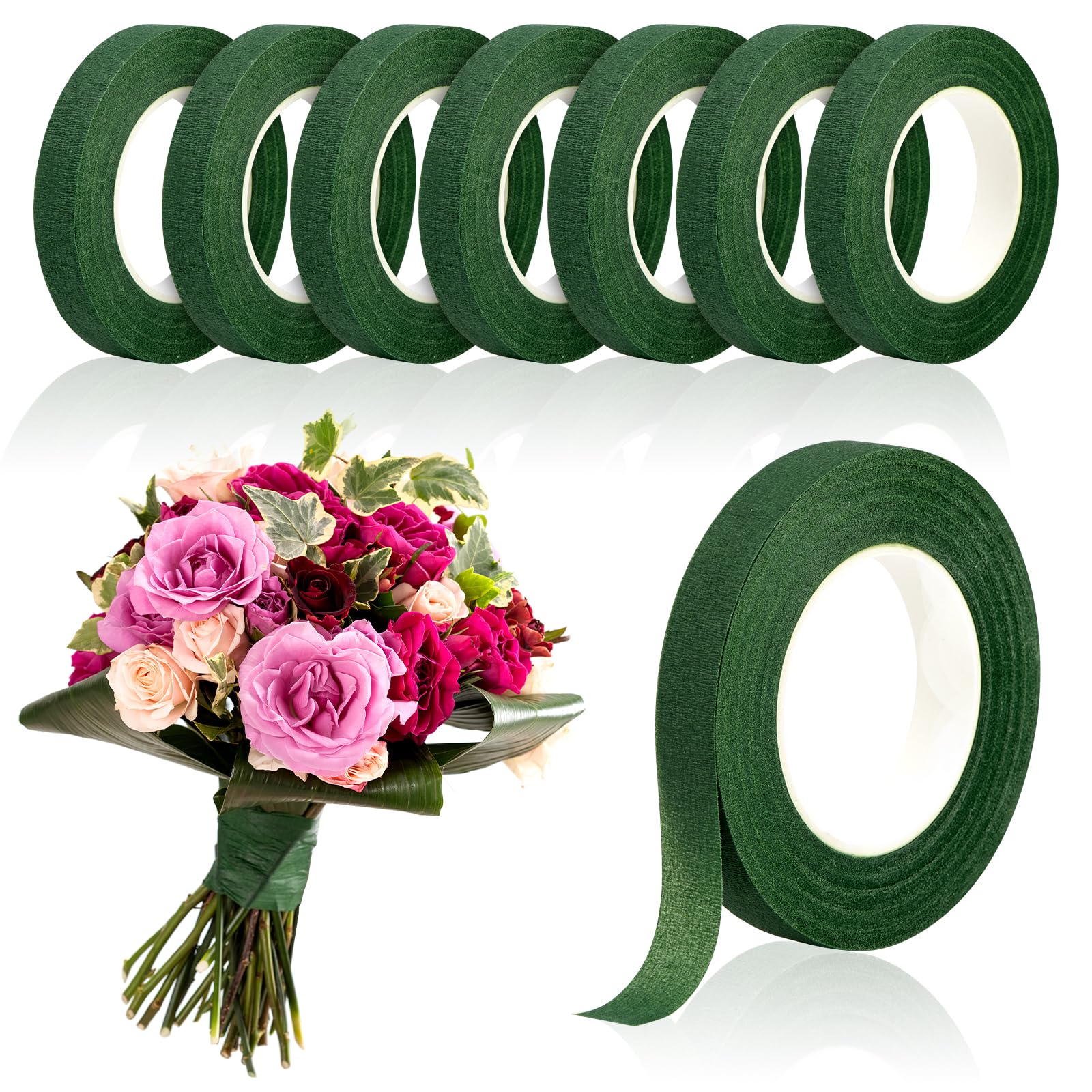 Florist Supply Paper - 20Yards Green Bouquet Floral Tapes Self-adhesive