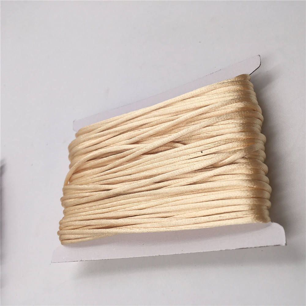 Ribbon Wired Satin - 2mm Khaki Satin Cord Thread Macrame