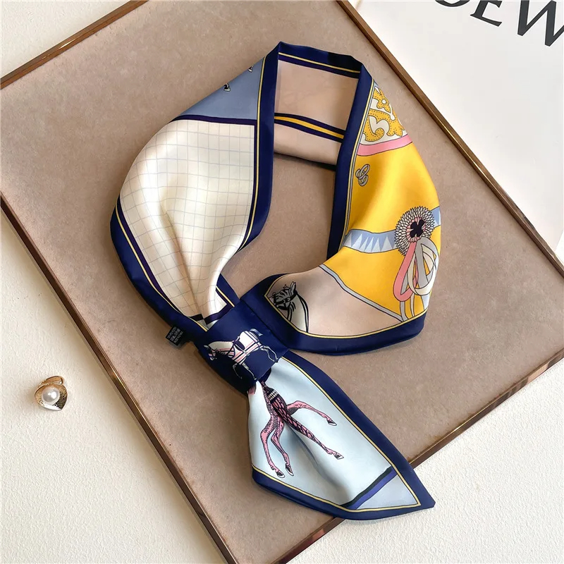 Ribbon Wired Satin - Luxury Brand 2024 Skinny Neckerchief Scarf