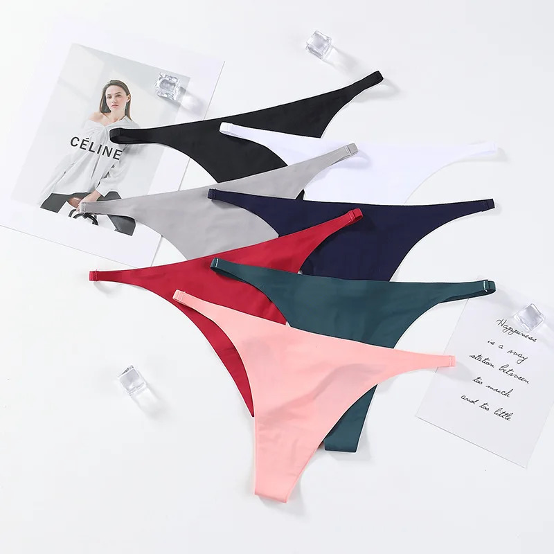 1-4pcs Seamless Panties Ice Si - đánh giá và giá Ribbon Wired Satin
