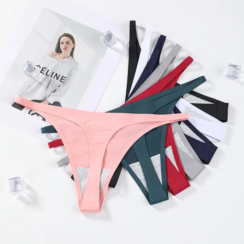 1-4pcs Seamless Panties Ice Si - đánh giá và giá Ribbon Wired Satin