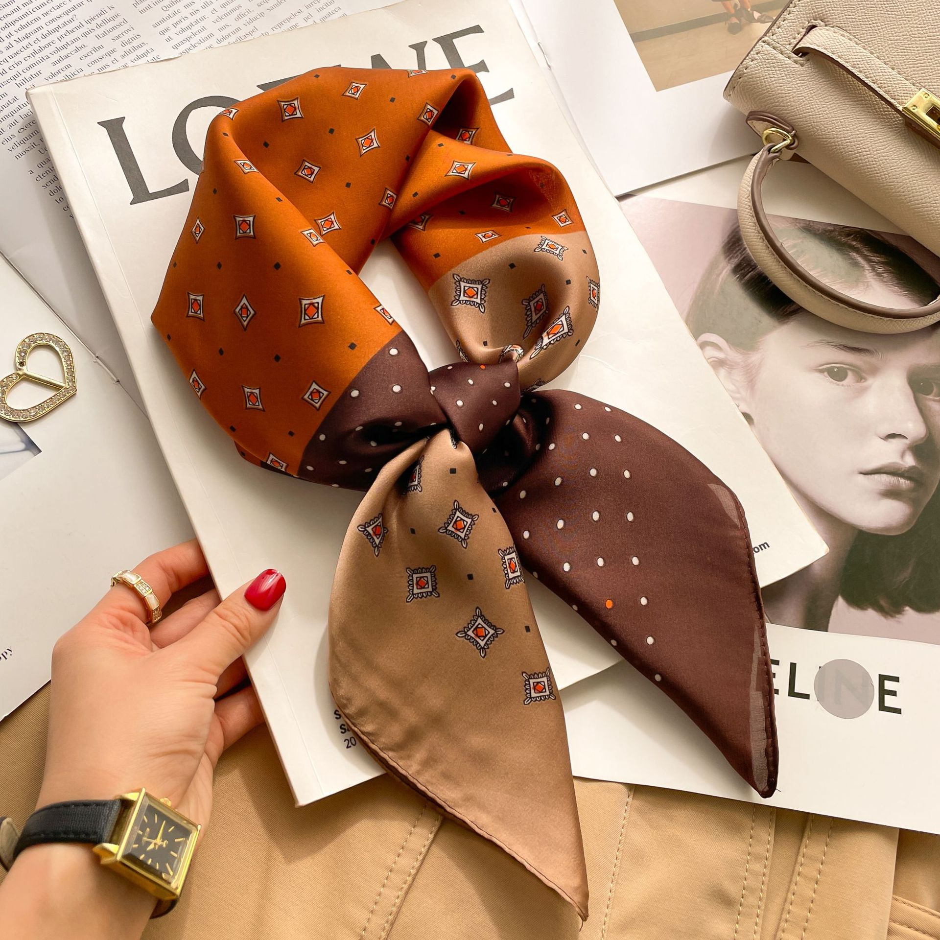 2025 Luxury Fashion Print 70*7 - đánh giá và giá Ribbon Wired Satin