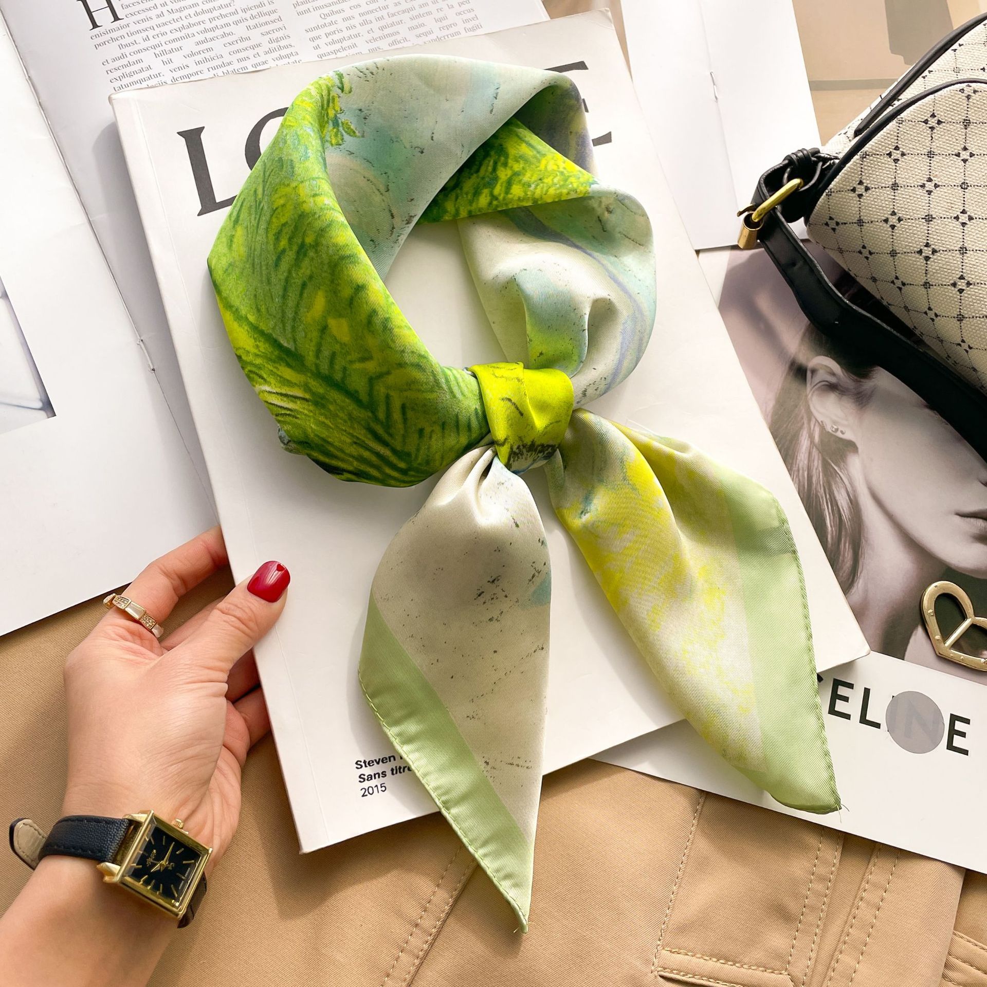 2025 Luxury Fashion Print 70*7 - đánh giá và giá Ribbon Wired Satin