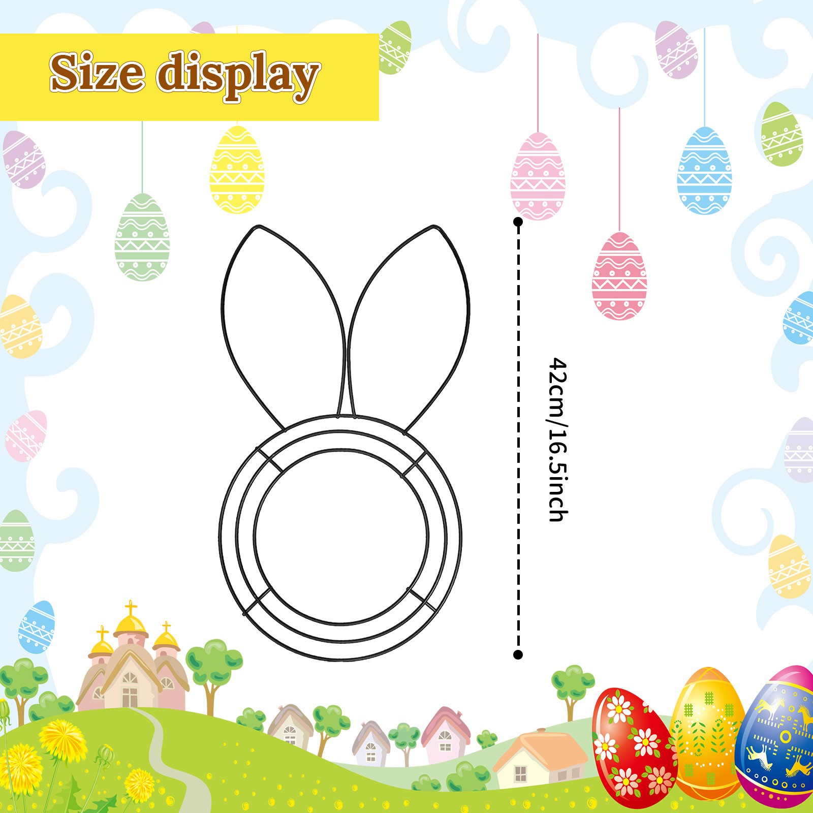 Easter Bunny Shaped Wire Wreat - đánh giá và giá Wreath Form Wire