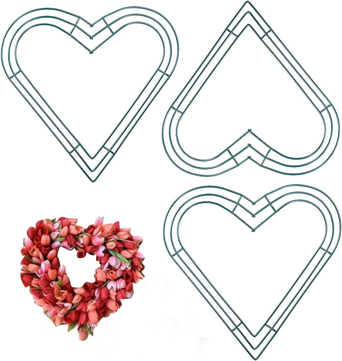 3 Pack Premium Metal Heart  Fo - đánh giá và giá Wreath Form Wire