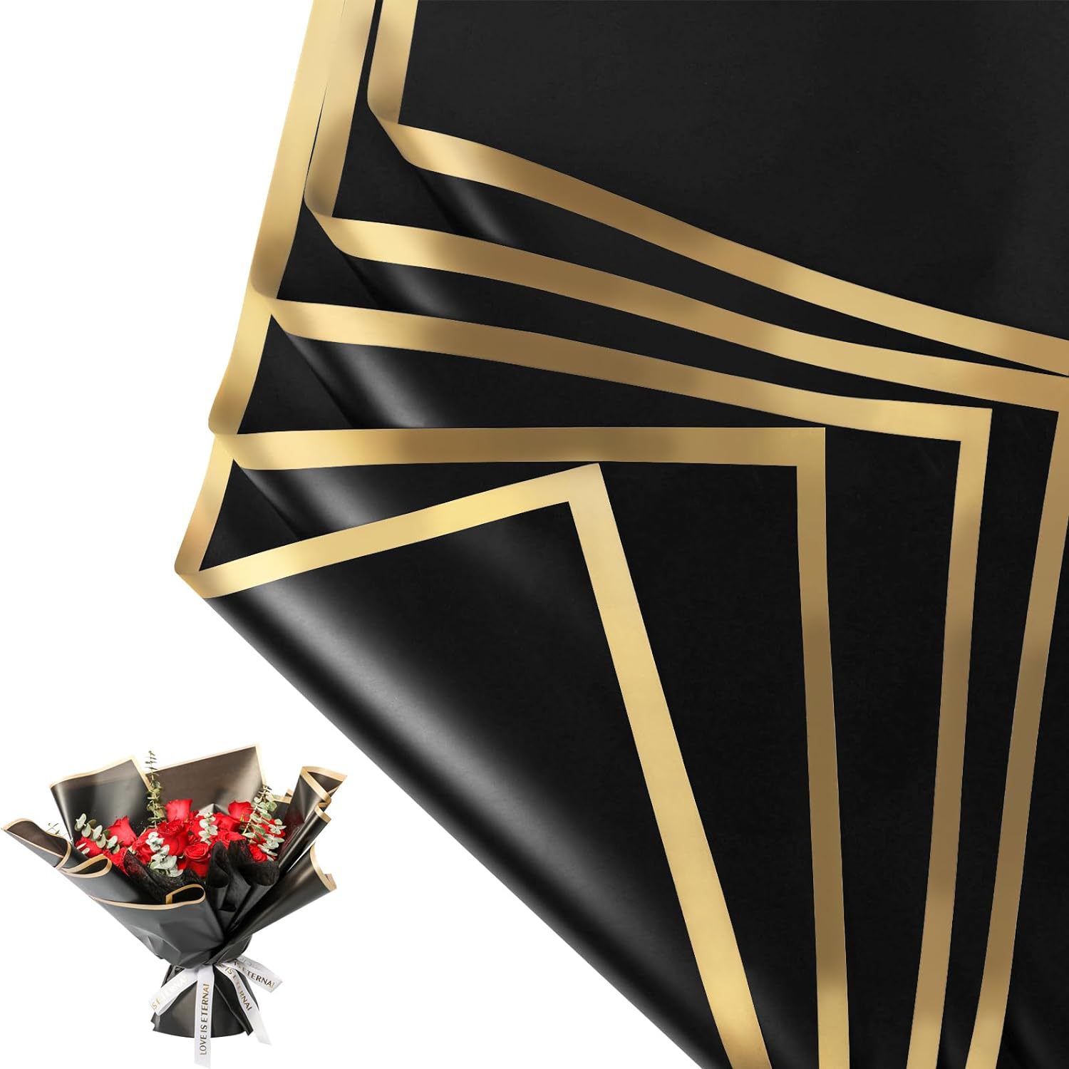 20 Sheets Gold Edge Waterproof - đánh giá và giá Florist Supply Paper