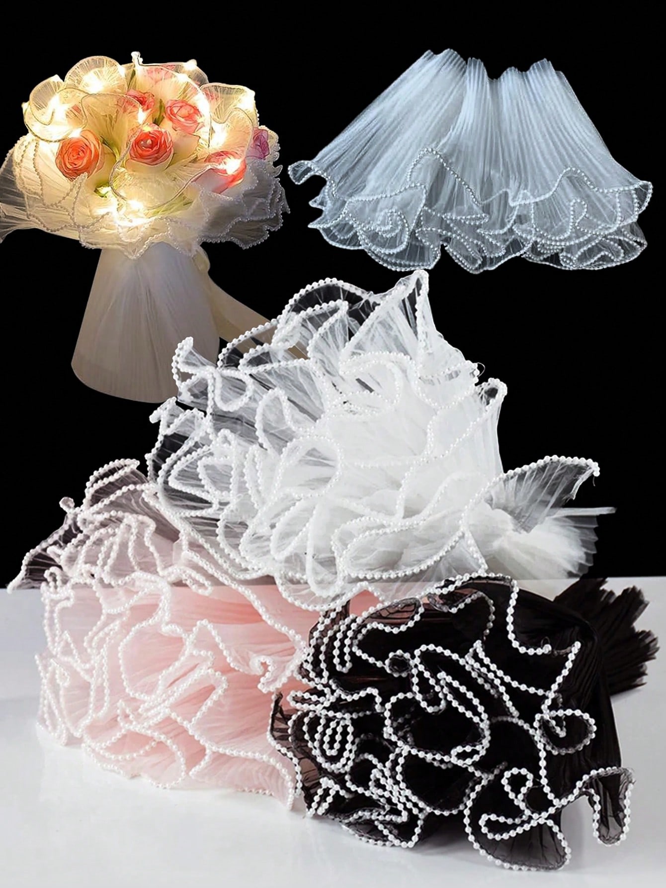 4Yards Faux Pearl Edge Flower  - đánh giá và giá Florist Supply Paper