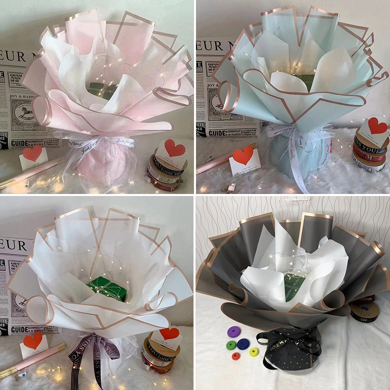 10pcs/set Waterproof Gold Bord - đánh giá và giá Florist Supply Paper